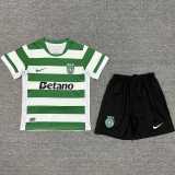 2025/26 Sporting Lisbon Home Fans Kids Soccer jersey