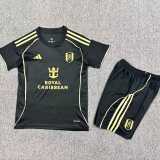2025/26 Fulham 3RD Black Fans Kids Soccer jersey