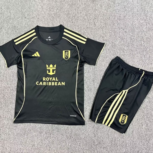 2025/26 Fulham 3RD Black Fans Kids Soccer jersey