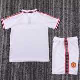 1998/99 Man Utd Away White Retro Kids Soccer jersey