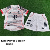 [PLAYER] 2025/26 Bayern Away White Player Kids Soccer jersey