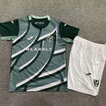 2025/26 Norwich City Away Green Fans Kids Soccer jersey