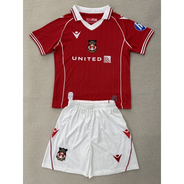 2025/26 Wrexham Home Red Fans Kids Soccer jersey