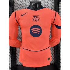 [PLAYER] 2025/26 BAR 3RD Orange Player Long Sleeve Soccer jersey