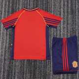 1998 Spain Home Red Retro Kids Soccer jersey