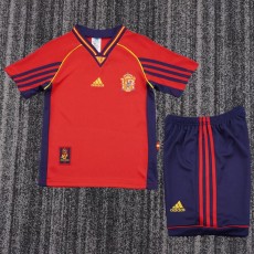 1998 Spain Home Red Retro Kids Soccer jersey