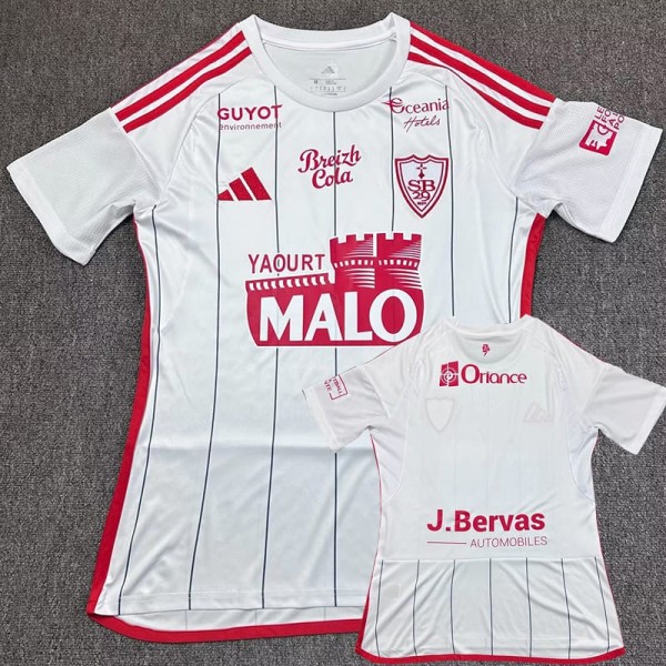 2025/26 Stade Brestois 29 Away White Fans Soccer jersey