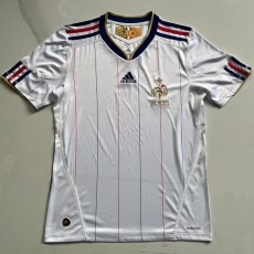 2010 France Away White Retro Soccer jersey