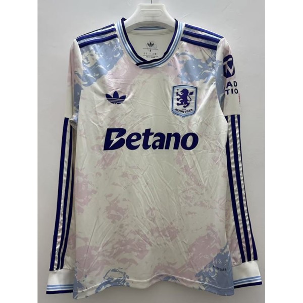2025/26 Aston Villa 3RD White Fans Long Sleeve Soccer jersey