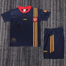 1996 Spain Away Black Retro Kids Soccer jersey