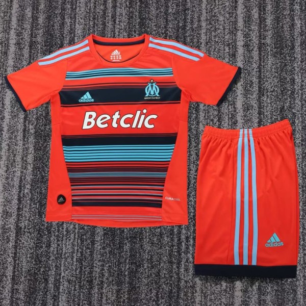 2011/12 Marseille Away Red Retro Kids Soccer jersey