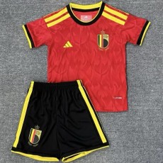 2026 Belgium Home Red Fans Kids Soccer jersey