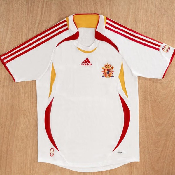 2006 Spain Away White Retro Soccer jersey