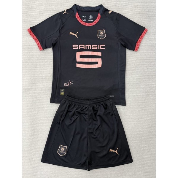 2025/26 Stade Rennais 3RD Black Fans Kids Soccer jersey