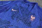 2025 France Dark Blue Half Pull Tracksuit