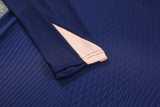 2025 France Dark Blue Half Pull Tracksuit