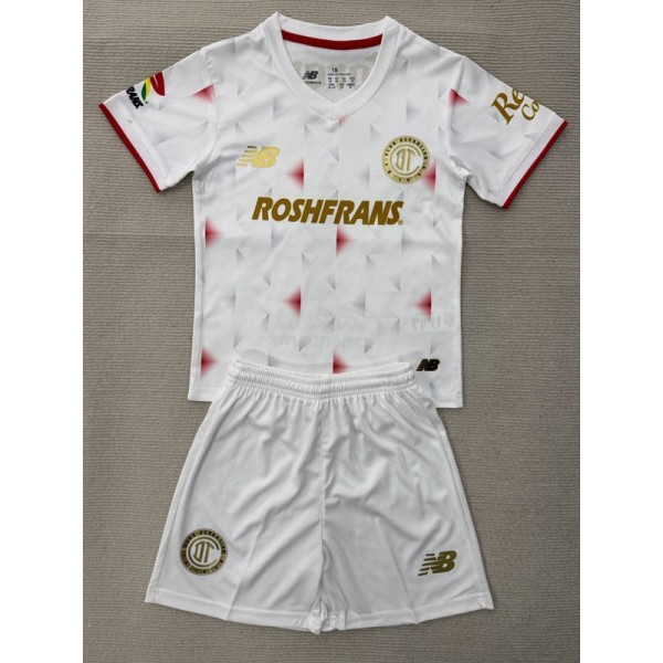 2025/26 Toluca Away White Fans Kids Soccer jersey