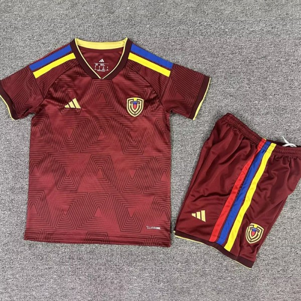 2026 Venezuela Home Crimson Fans Kids Soccer jersey