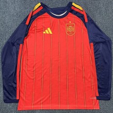 2026 Spain Home Red Fans Long Sleeve Soccer jersey