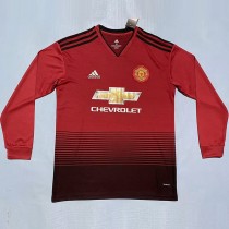 2018/19 Man Utd Home Red Retro Long Sleeve Soccer jersey