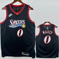 2025/26 76ERS MAXEY #0 Black NBA Jerseys