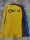 2007/08 Club America Home Yellow Retro Long Sleeve Soccer jersey