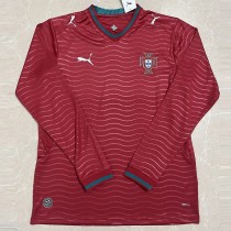 2026 Portugal Home Crimson Fans Long Sleeve Soccer jersey