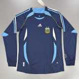2006 Argentina Away Dark Blue Retro Long Sleeve Soccer jersey