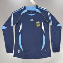 2006 Argentina Away Dark Blue Retro Long Sleeve Soccer jersey