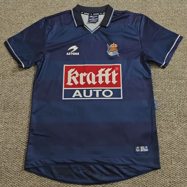 1999/00 Real Sociedad Away Dark Blue Retro Soccer jersey