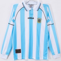 1996/97 Argentina Home Azure Retro Long Sleeve Soccer jersey