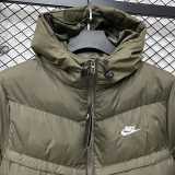 2025/26 Green Hooded Windbreaker Fabric Cotton Coat