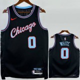 2025/26 BULLS WHITE #0 Black NBA Jerseys