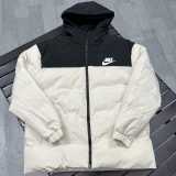 2025/26 White Hooded Windbreaker Fabric Cotton Coat