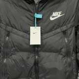 2025/26 Black Hooded Windbreaker Fabric Cotton Coat