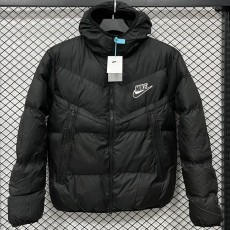 2025/26 Black Hooded Windbreaker Fabric Cotton Coat