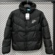 2025/26 Black Hooded Windbreaker Fabric Cotton Coat