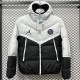 2025/26 PSG White Hooded Windbreaker Fabric Cotton Coat