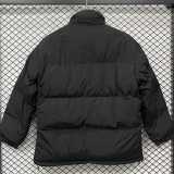 2025/26 Black Hooded Windbreaker Fabric Cotton Coat