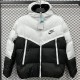 2025/26 White Hooded Windbreaker Fabric Cotton Coat