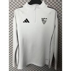 2025/26 Sevilla White Half Pull Training Shirts