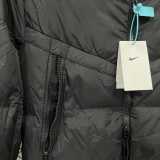 2025/26 Black Hooded Windbreaker Fabric Cotton Coat