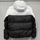 2025/26 White Hooded Windbreaker Fabric Cotton Coat