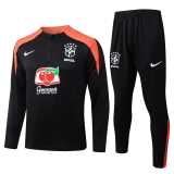 2025 Brazil Black Half Pull Tracksuit