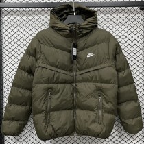2025/26 Green Hooded Windbreaker Fabric Cotton Coat