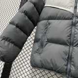 2025/26 Gray Hooded Windbreaker Fabric Cotton Coat