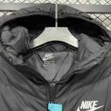 2025/26 Black Hooded Windbreaker Fabric Cotton Coat