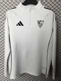 2025/26 Sevilla White Half Pull Training Shirts