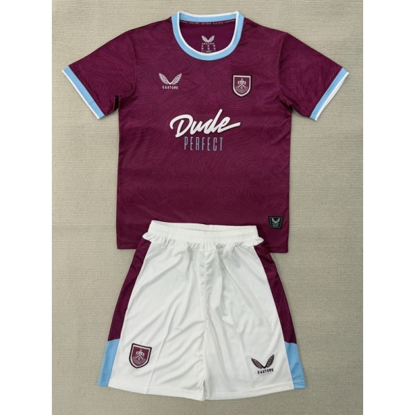 2025/26 Burnley Home Crimson Fans Kids Soccer jersey