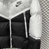 2025/26 White Hooded Windbreaker Fabric Cotton Coat